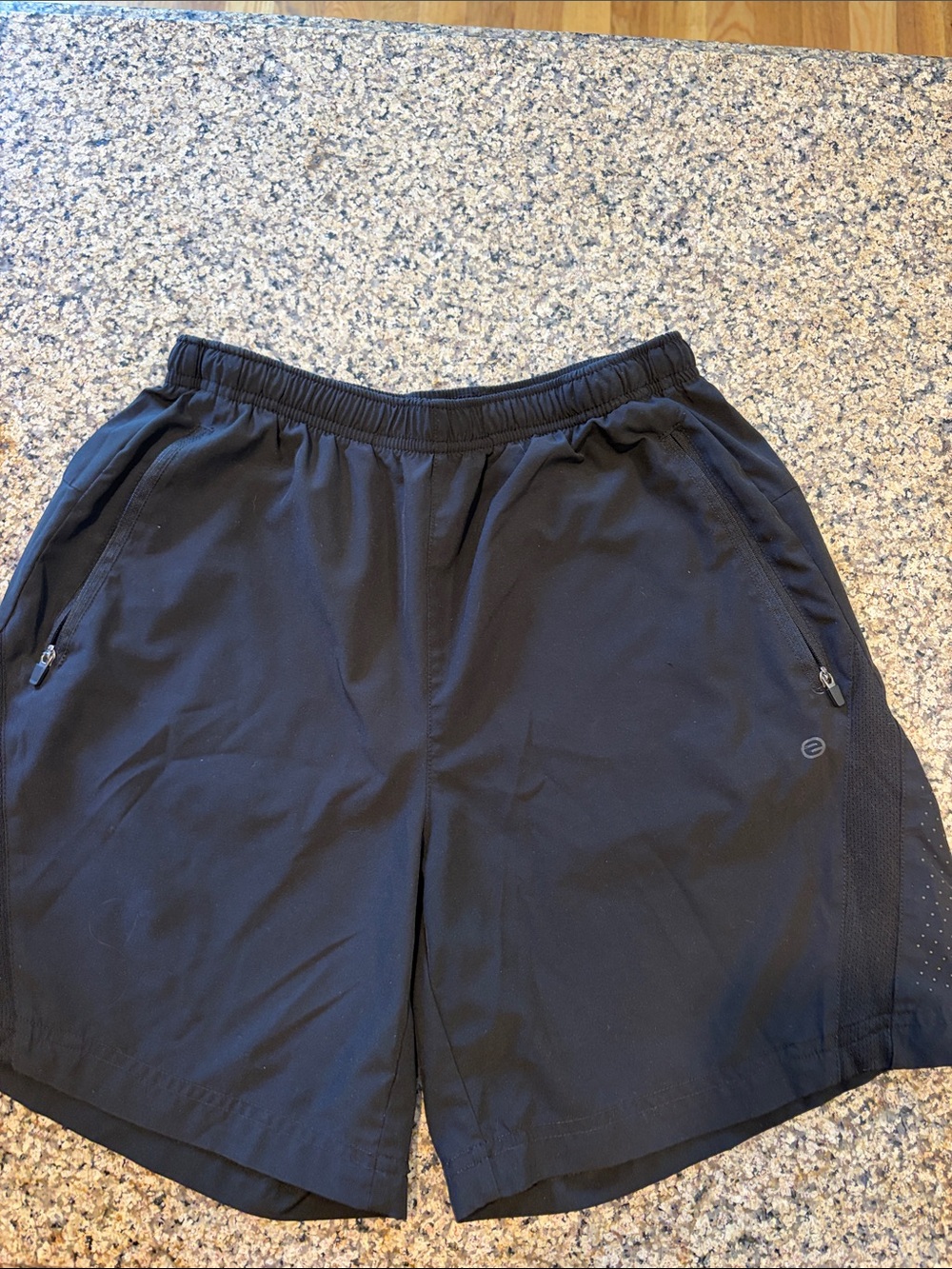 Men's Black Athletic Training Shorts with Elastic Waist